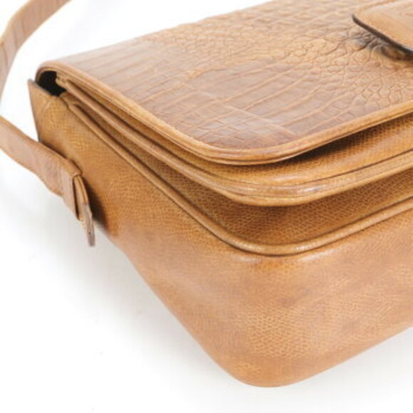 Celine Crocodile Leather Crossbody Bag Brown - Picture 6 of 9